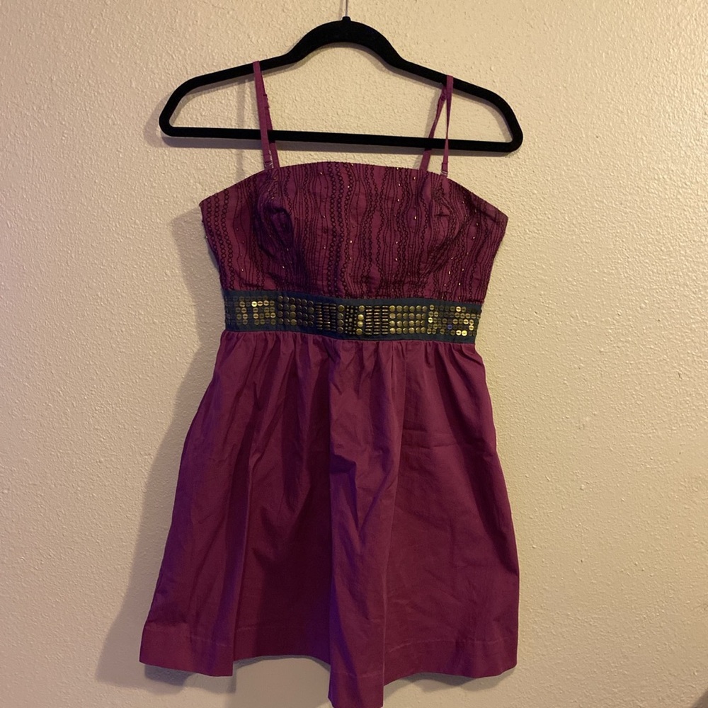Purple beaded pocket dress